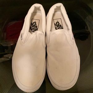 White slip on vans